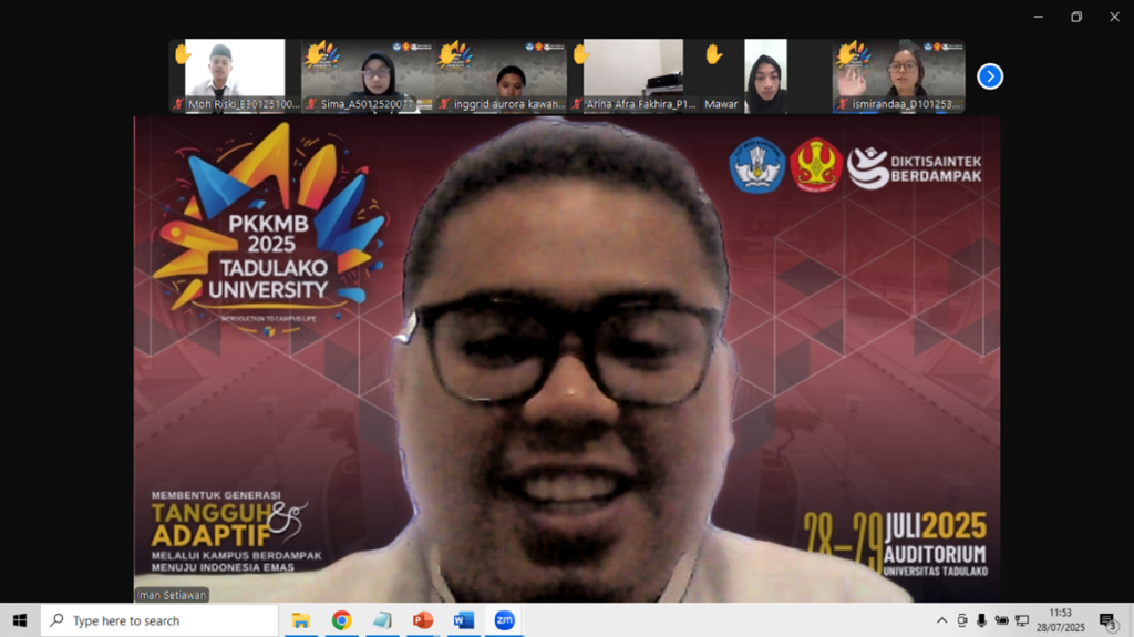 PKKMB Universitas Tadulako 2025: Mahasiswa Baru Dibekali Wawasan Kebangsaan, Growth Mindset, dan Literasi Digital